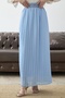Belted Waist Gathered Chiffon Skirt - Baby Blue - 3