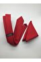 Red Matte Dupont Satin Handmade Tie & Handkerchief - 3