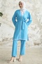 Embroidery Patterned Kimono Set - Blue - 5