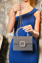Women's Platinum Silvery Covered Accessory Detailed Chain Evening Dress Shoulder Bag - 2