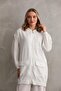 Women's Hijab Summer Trench Trousers Bottom Top Double Linen Set - White - 7