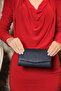 Women's Navy Blue Leather Mini Box Shoulder Evening Dress Bag - 3