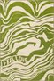 Green Cream Written Wavy Patterned Modern Decorative Carpet Miravip475 - 2