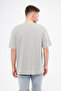 Basic Boyama Gri Oversize Tişört - 6