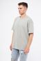 Basic Boyama Gri Oversize Tişört - 4