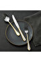 Riva Gold 84 Piece Steel Cutlery Set for 12 People