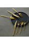 Milano Titanium Gold 84 Piece Steel 12 Person Fork Spoon Knife Set - 2