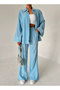 Baby Blue Textured Shirt Trousers Set