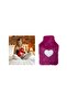 HOT WATER BAG WITH PLUSH HEART, PINK THERMOFOR 29x17CM 750ml
