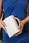 Women's White Satin Stone Detailed Evening Dress Shoulder Bag - 4