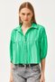Women's Green Striped Six Piece Crop Shirt GML-19001198 - 2