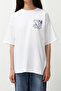 Beyaz %100 Pamuk Sırt ve Ön Baskılı Oversize/Rahat Kesim Örme T-Shirt TWOSS24TS00234 - 5