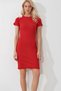 Women's Red Crew Neck Button Detailed Camisole Dress ALC-X11832 - 3
