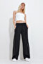 Black Double Pocketed Wide Leg Sweatpants with Side Piping Alc-X11984 - 4