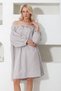 Coffee Wide Collar Striped Tie-Neck Woven Dress Alc-X11712 - 3