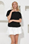 Black Crew Neck Whipstitch Relaxed Fit Blouse ALC-X11840 - 4