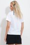 Women's White Crew Neck Printed Tulle Detailed T-Shirt ALC-X11959 - 4