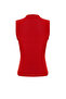 Red Zero Sleeve Gathered Body Fitted Flexible Knitted Blouse TWOSS24BZ00486 - 8