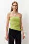 Yağ Yeşili Cut Out/Pencere Detaylı Detaylı Örme Bluz TPRSS24BZ00034 - 3