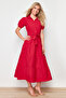 Fuchsia Wide Cut Shirt Collar Maxi Woven Dress TWOSS24EL00861 - 2