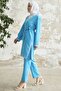 Embroidery Patterned Kimono Set - Blue - 4