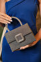 Women's Platinum Silvery Covered Accessory Detailed Chain Evening Dress Shoulder Bag - 5