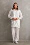 Women's Hijab Summer Trench Trousers Bottom Top Double Linen Set - White