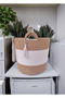 Jute Wicker Bathroom Dirty Toy Basket Organizer Flower Pot Organizer - 2