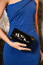 Women's Black Patent Leather Mini Box Shoulder Evening Dress Bag - 4