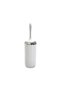 WHITE DECORATIVE TOILET BRUSH WITH CHROME DECOR