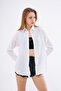 Women's White Oversized Long Basic Shirt