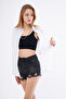 Women's White Oversized Long Basic Shirt - 2