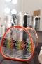 Brush Pattern Hand Held Large Size Orange Transparent Holiday Beach Cosmetic Makeup and Care Bag - 2