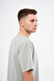Basic Boyama Gri Oversize Tişört - 7