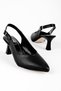 Petunya Open Back Women's Heeled Shoes-black