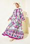 Women's Plum Cream Viscose Hijab Dress 2423 - 7