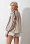 Beige Slit Collar Fully Embroidered Woven Blouse Alc-X11923 - 6