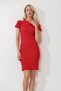 Women's Red Crew Neck Button Detailed Camisole Dress ALC-X11832