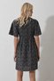 Women's Black V-Neck Short Sleeve Floral Print Skirt Flounced Woven Dress Alc-X11742 - 6
