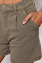 Haki %100 Tencel™ Pileli Denim Şort TWOSS24SR00077 - 5