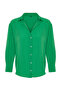 Yeşil Basic Oversize Geniş Kalıp Dokuma Gömlek TWOAW24GO00207 - 7
