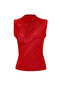 Red Zero Sleeve Gathered Body Fitted Flexible Knitted Blouse TWOSS24BZ00486 - 7