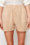 Beige 100% Tencel ™   Denim Shorts with Elastic Waist Twoss24Sr00060 - 4