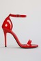 Women's Lina Red Patent Leather Single Strap Heeled Shoes