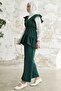 Frilly Shoulder Triple Set - Emerald Green - 4