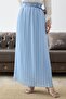 Belted Waist Gathered Chiffon Skirt - Baby Blue - 2