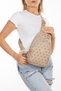 Women's Smoked Vegan Leather Patterned Fabric Cross Shoulder and Waist Bag Daily - 3