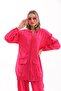 Women's Hijab Summer Trench Trousers Bottom Top Double Linen Set - Fuchsia - 4