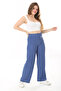 Women's Large Size Indigo Elastic Waist Wrap Pants 65N37888 - 3