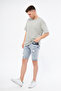 Basic Boyama Gri Oversize Tişört